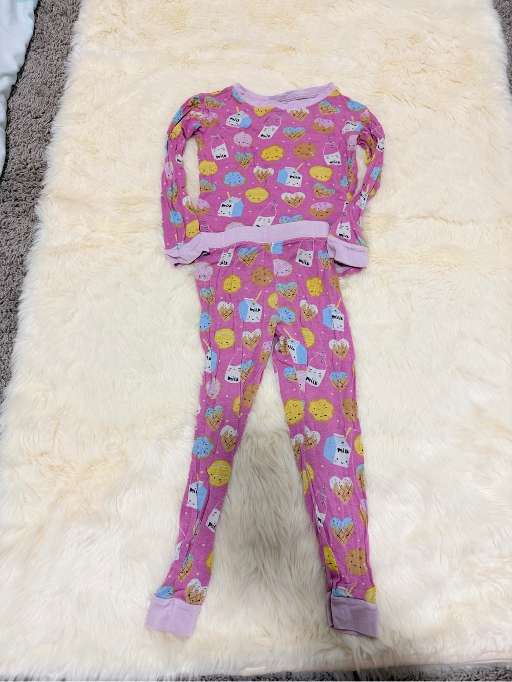 Little Sleepies Pink Cookie & Hearts Printed Pajama Set